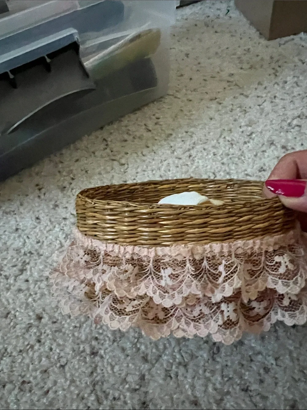 Decorative Lace Trinket Basket